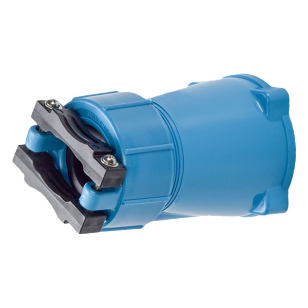 714P0S25 - HANDLE w/CLAMP & BUSHING POLY BLUE SIZE 4 1.438-1.562 in